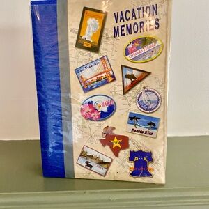 Vacation Memories Scrapbook Picture Album with Blue Binding
